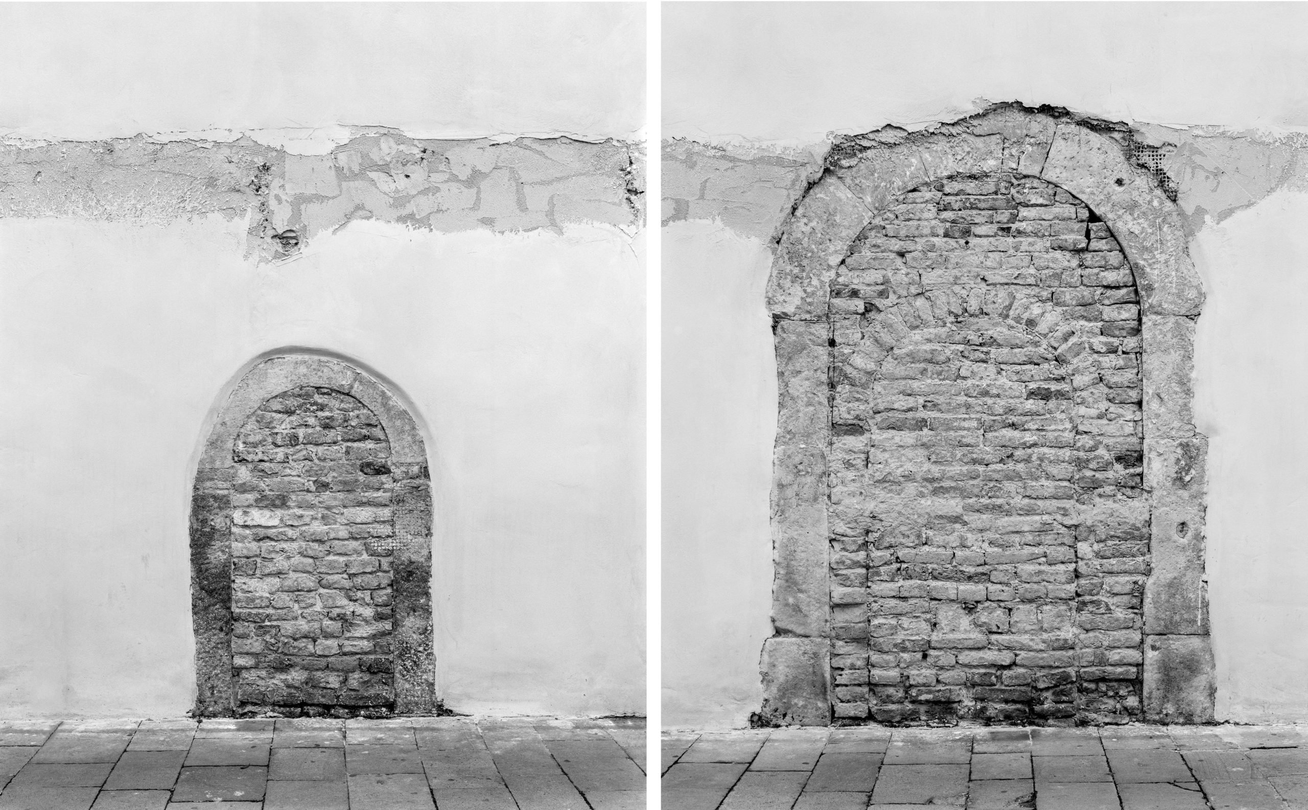 Marco Maria Zanin, Chiesa di Sant’Agnese / Vecchi accessi, 2019, Stampa fine art su carta cotone, Dittico, 137,5x110 cm ciascuno